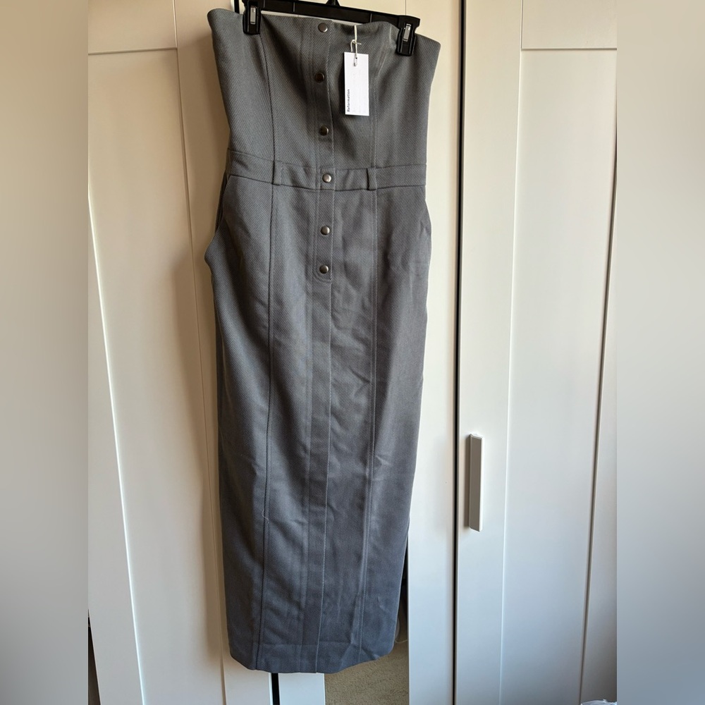 REFORMATION Deserae Dress size 8, Elegant Gray Women's Dress SIZE: 8 - Picture 1 of 6